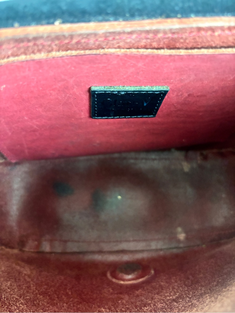 Clare V Herieth Boho Shoulder Bag Distressed Leather w/ Gold Hardware Red Purse - Picture 6 of 7